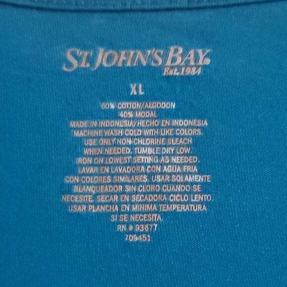 ST JOHN BAY WOMAN TEE BLUE XL USE - Picture 2 of 7